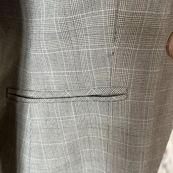 💕Teenflo Tan Glen Check Classic 2 Button Tailored Blazer 8 EUC - Picture 4 of 11